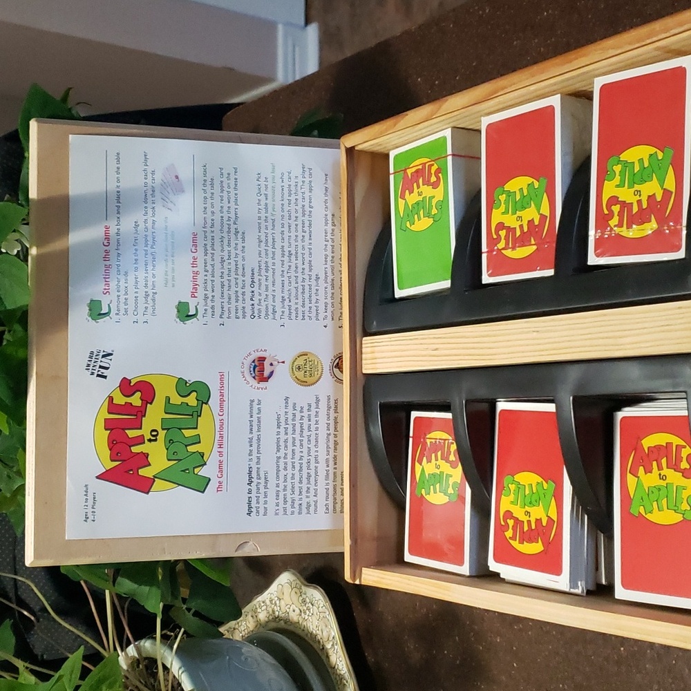 Apples to Apples Wood Box. Apple Crate Edition.  Out of The Box you can play.
